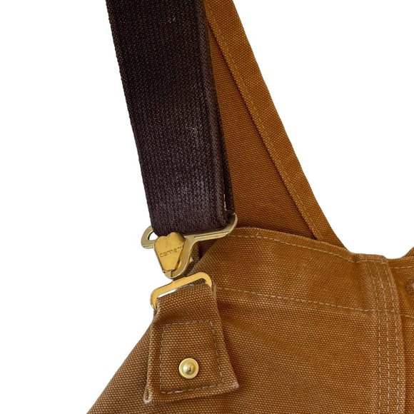 Carhartt Men's Bib Overalls R03 BRN are NEW WITHOUT TAGS Brown Heavy Weight  42 - Picture 5 of 16